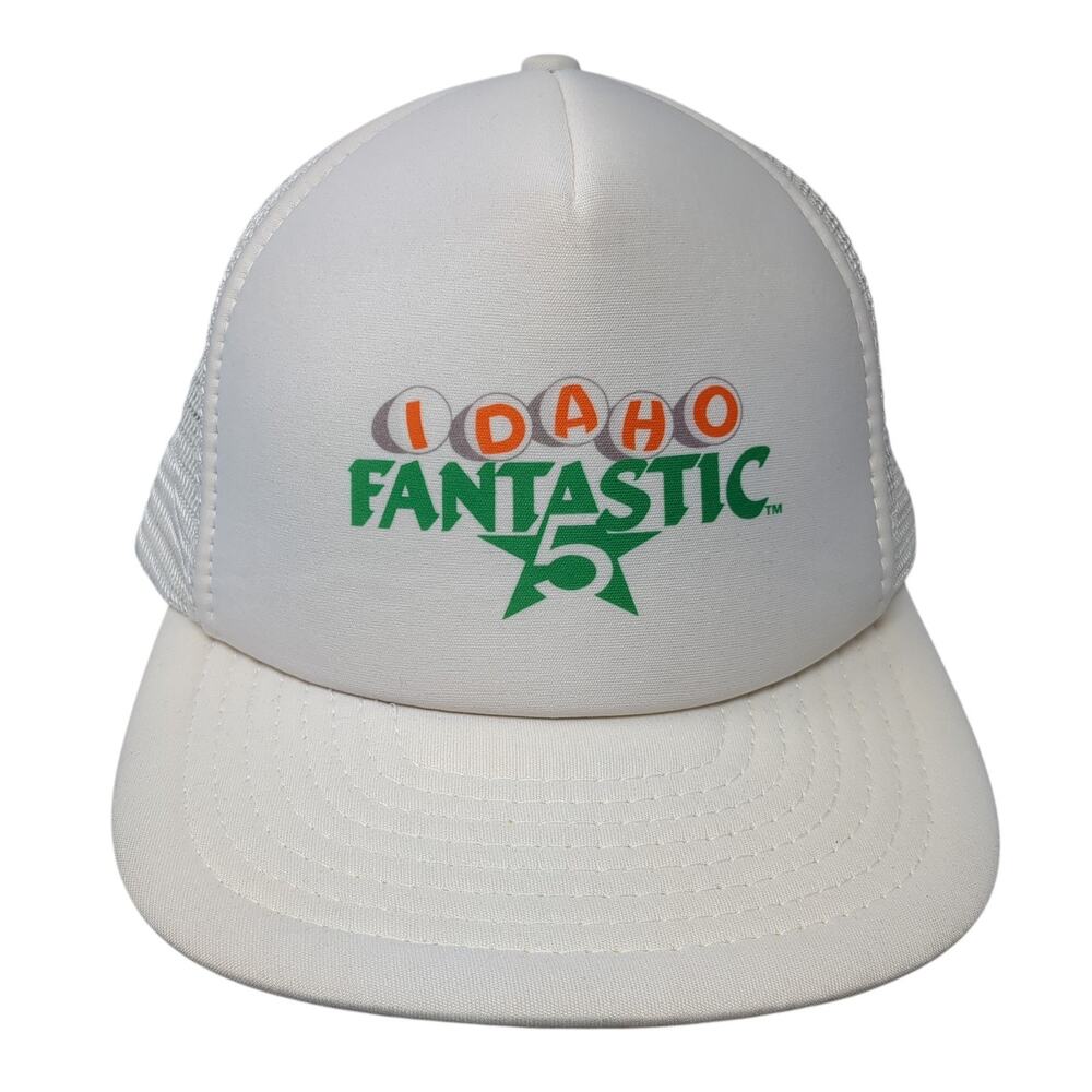Idaho Fantastic 5 Snapback Trucker Hat White OS Adjustable Mesh Back Sportcap